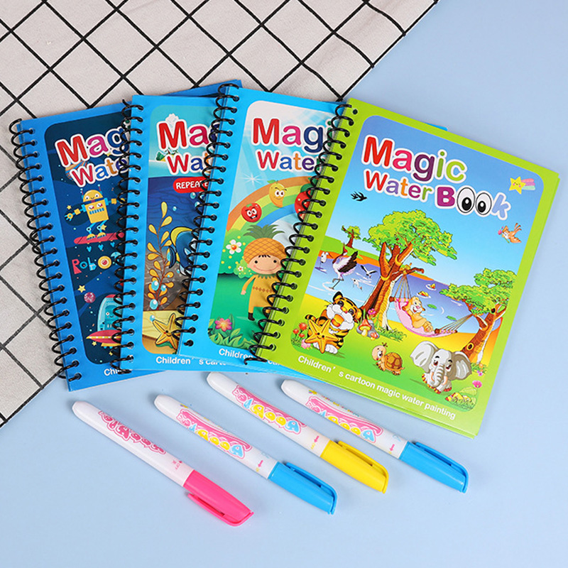 Magic Water Book with Pen Part - Reusable Water Magic Coloring Book review and price